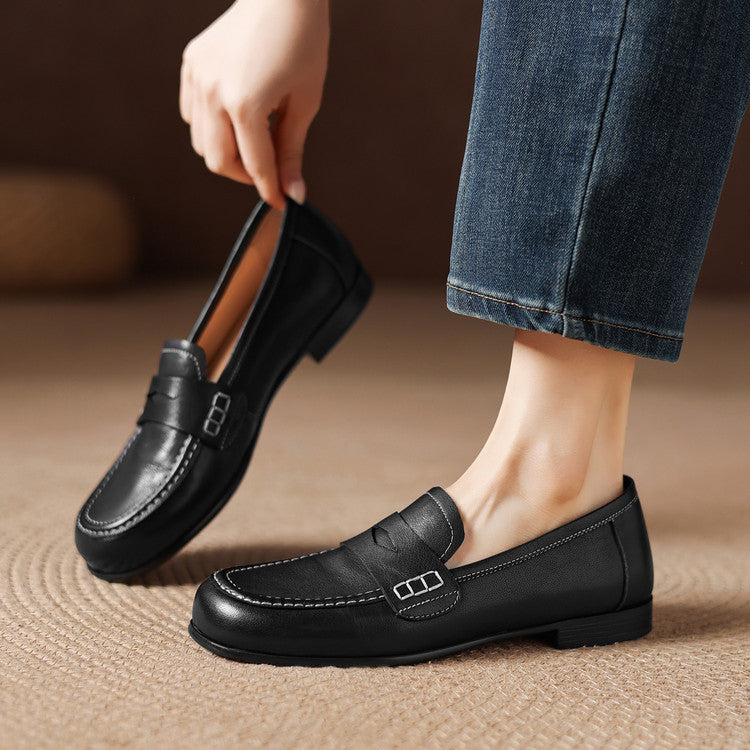 Antonina, klasyczne loafersy, kolor czarny