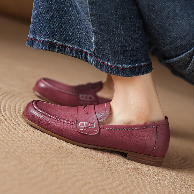Antonina, klasyczne loafersy, kolor malinowy, zdjęcie 5