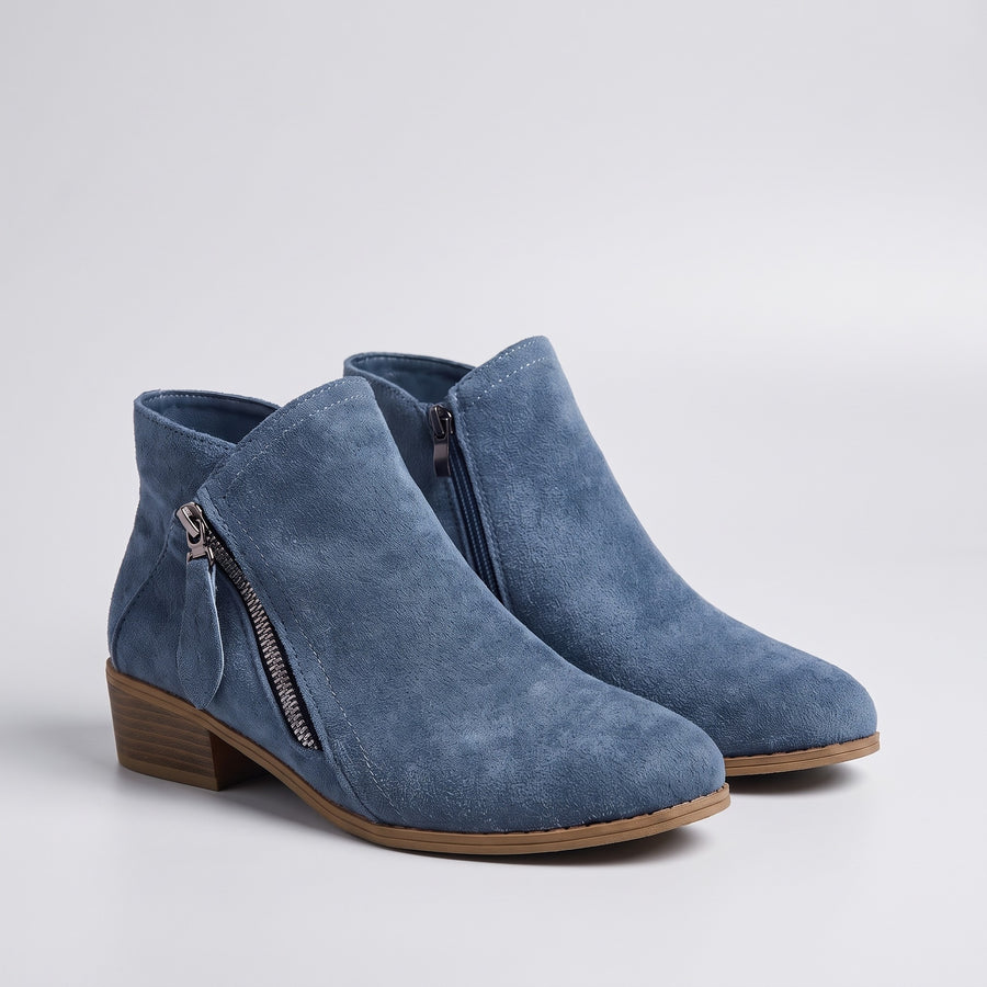 Marzena | Botki na słupku z zamkiem