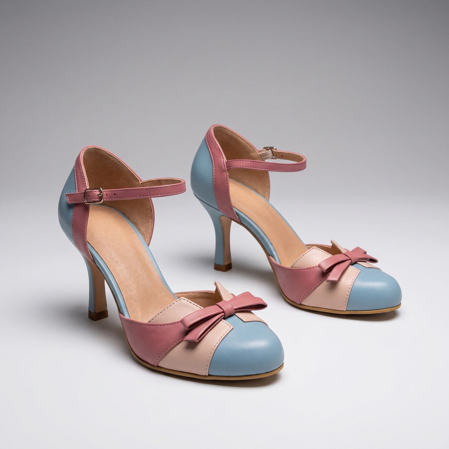 Michalina | Czółenka Mary Jane na obcasie z kokardką