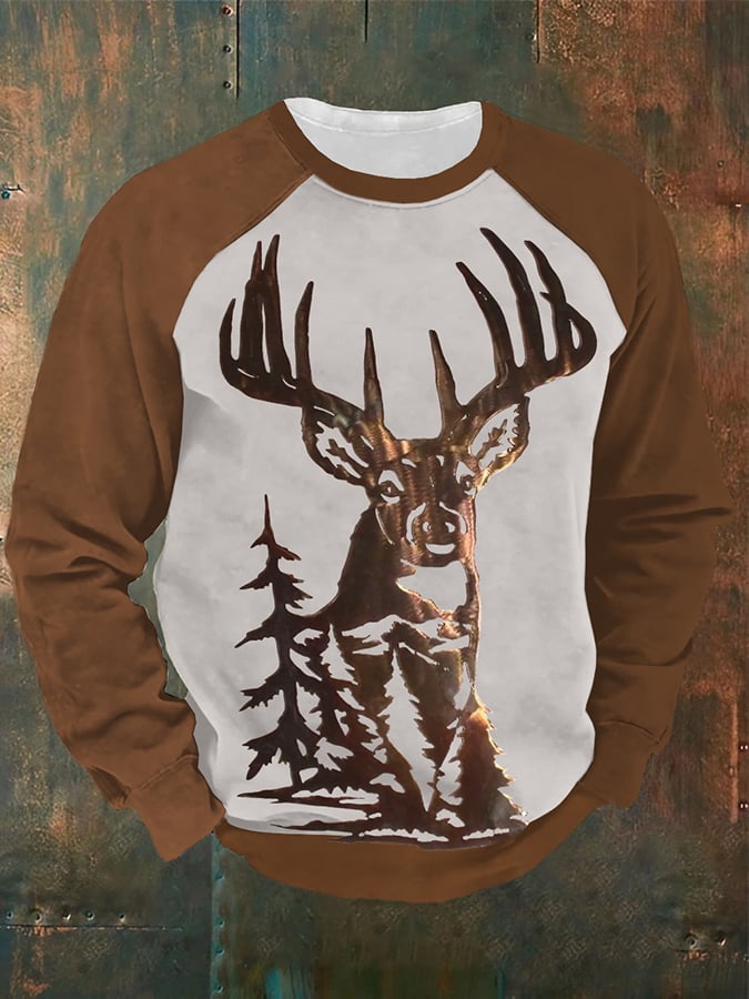 Nikodem | Bluza raglan z nadrukiem jelenia